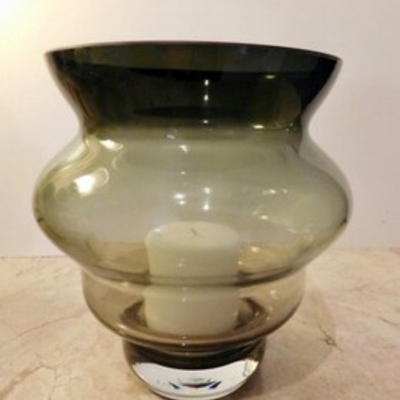 Rare MAKORA Krosno Blown Art Glass Vase / Candle Holder Centerpiece Poland - Picture 7 of 7